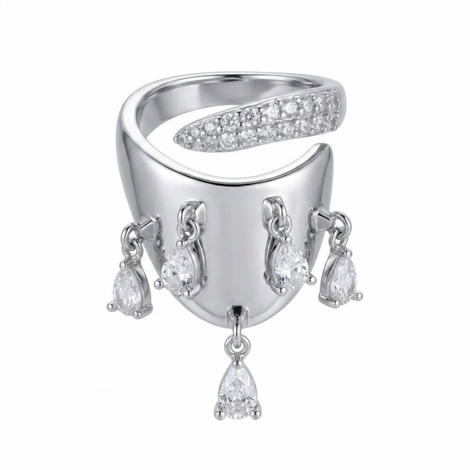 Silver Zirkon Taşlı Vip Yüzük