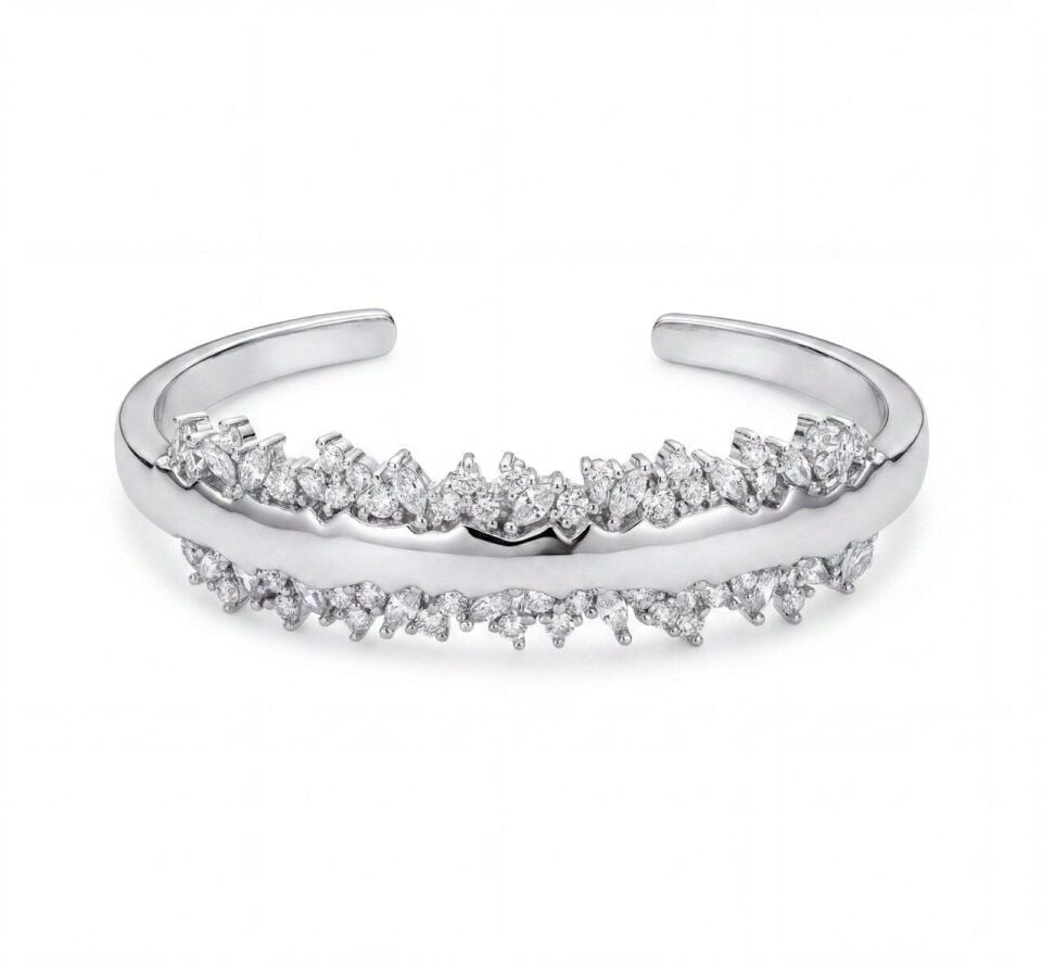 Silver Saçak Taşlı Bileklik