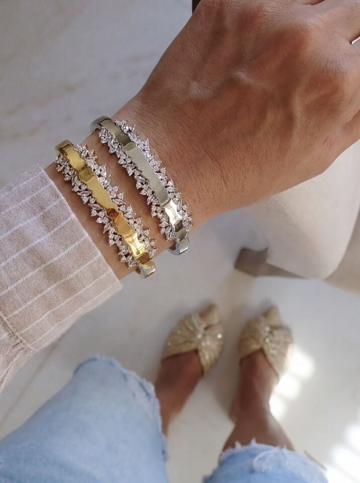 Gold Saçak Taşlı Bileklik