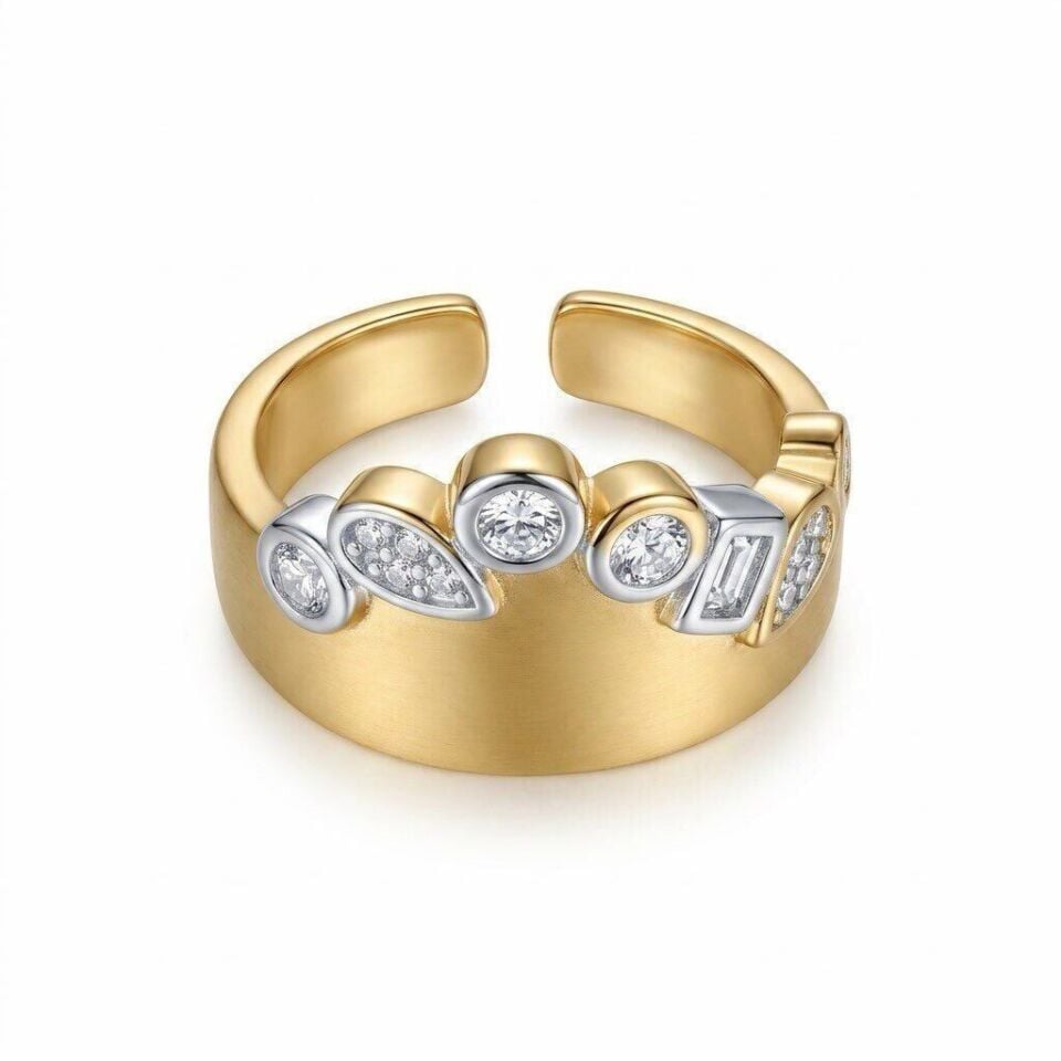 Gold Silver Taç Yüzük