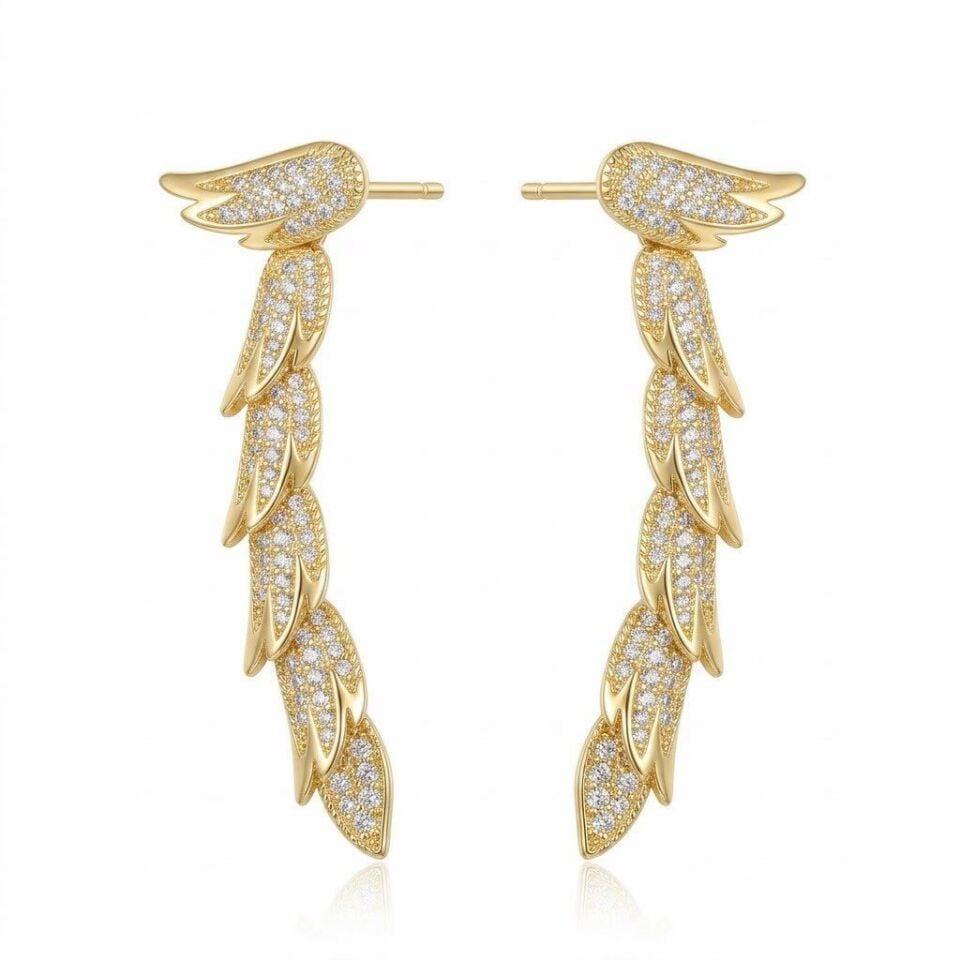 Gold Sallantılı Küpe