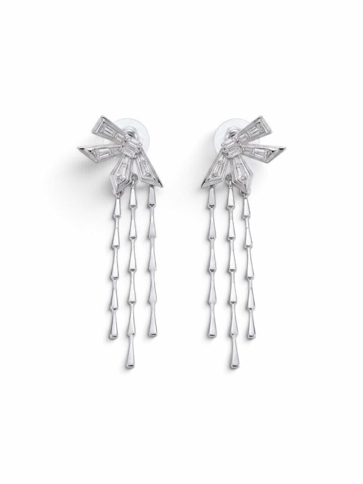 Silver Kesme Sallantılı Küpe