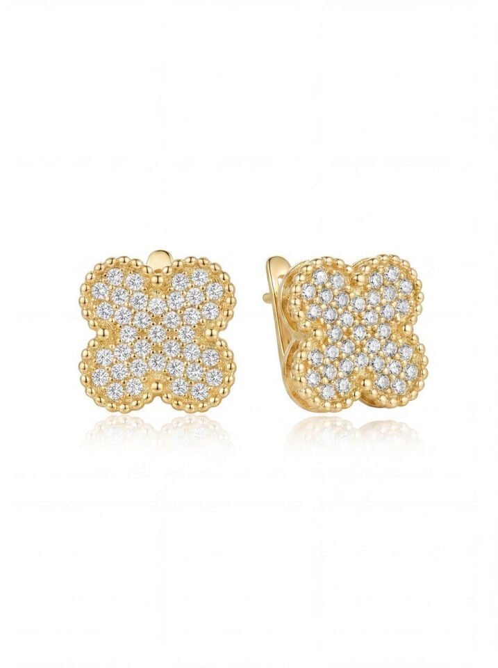18K Gold Renk Tasarım Küpe
