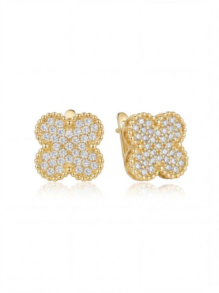 18K Gold Renk Tasarım Küpe