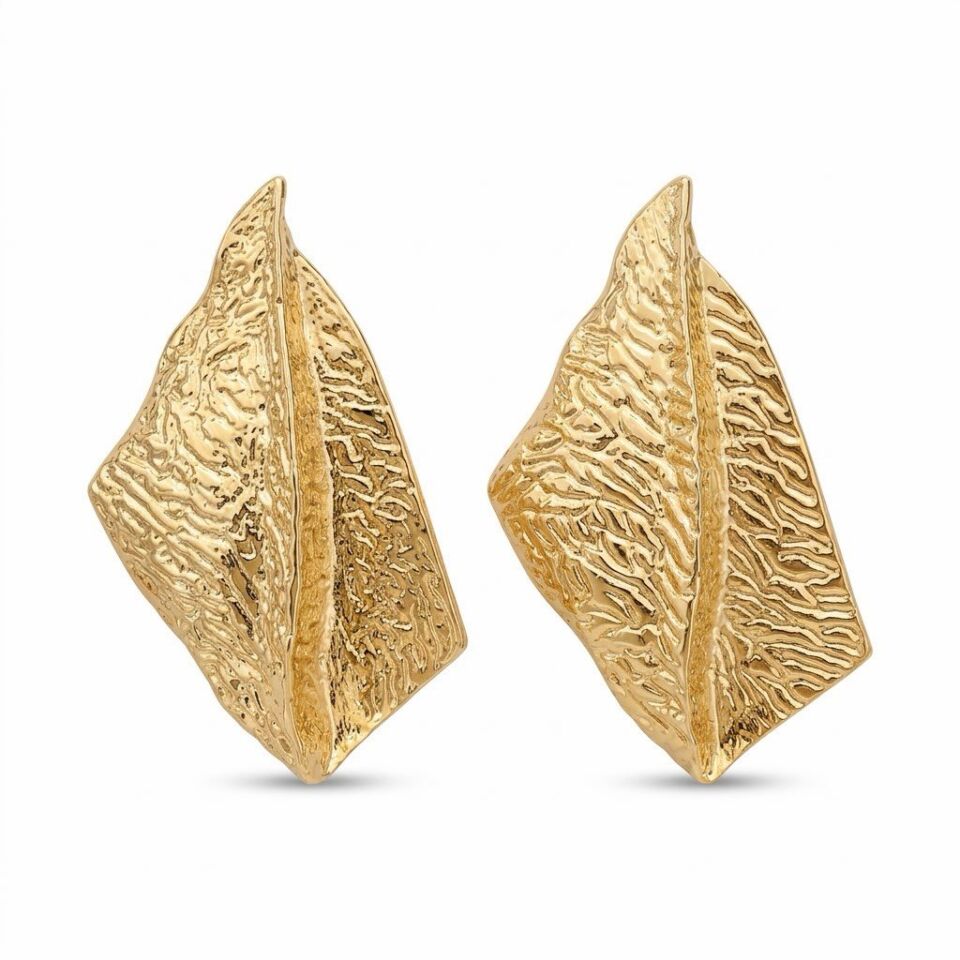 Kıvrımlı Gold Küpe