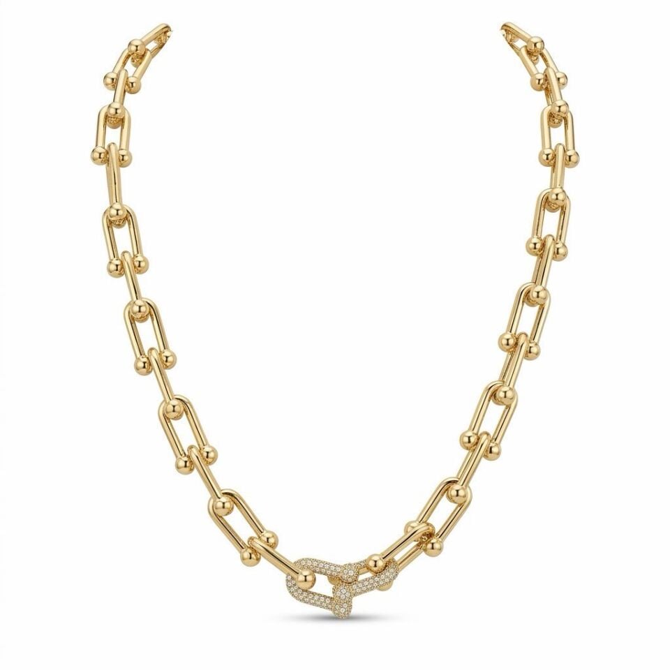 Gold Zirkon Tiffany Kolye