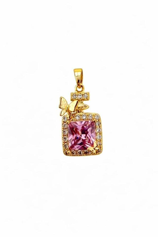 Pembe Taşlı Kelebek Detay Charm