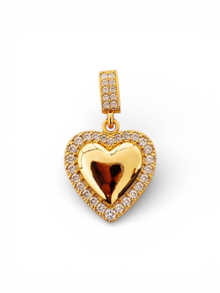 Zirkon Taşlı Kalp İkonlu Charm