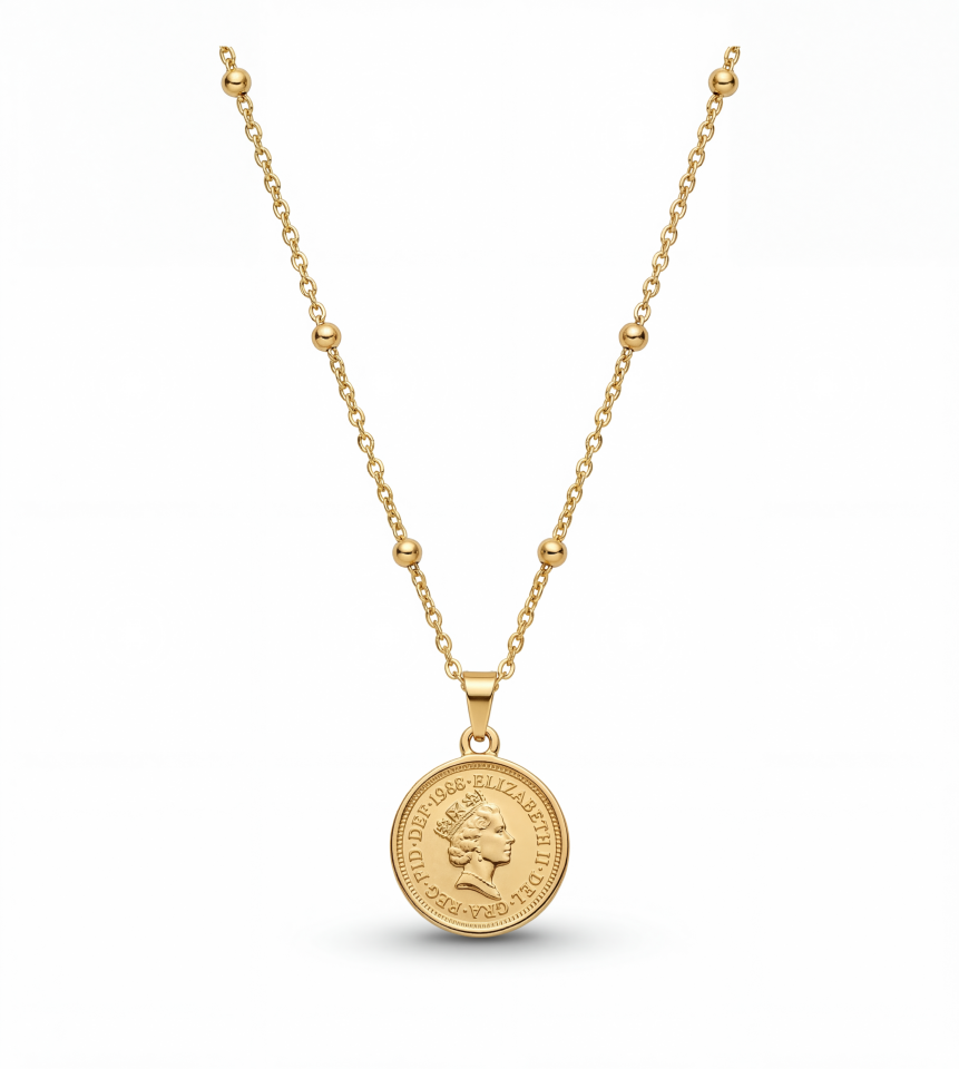 Gold Renk Madalyon Kolye