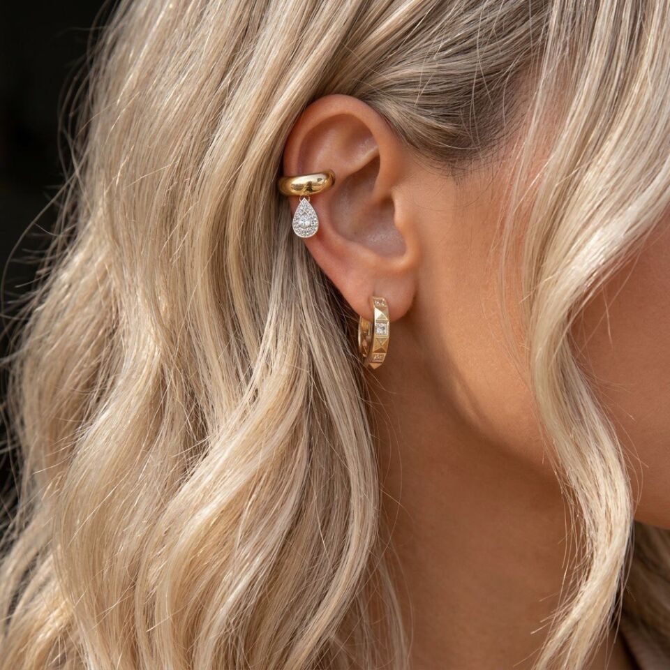 Gold Zirkon Earcuff