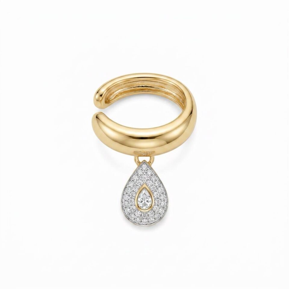 Gold Zirkon Earcuff