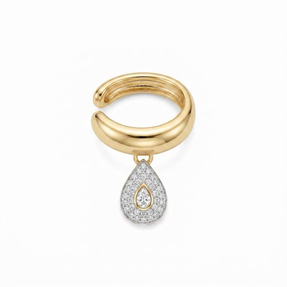 Gold Zirkon Earcuff