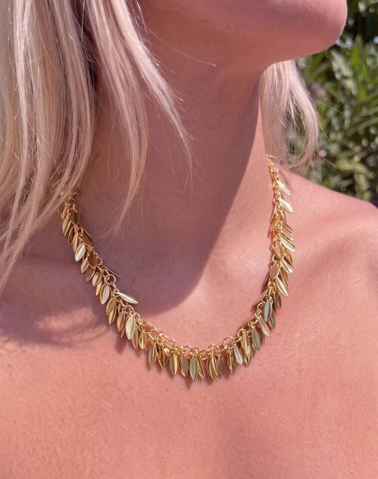 Saçaklı Gold Kolye